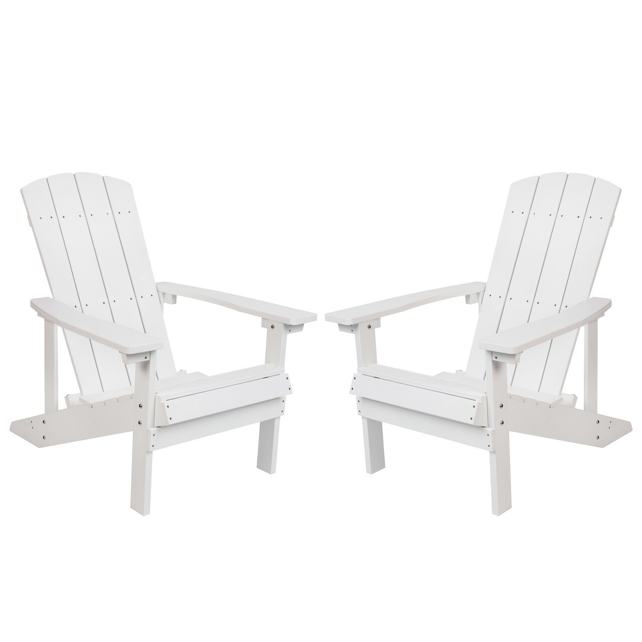 Merrick Lane Set of 2 Riviera Adirondack Patio Chairs With Vertical Lattice Back And Weather Resistant Frame
